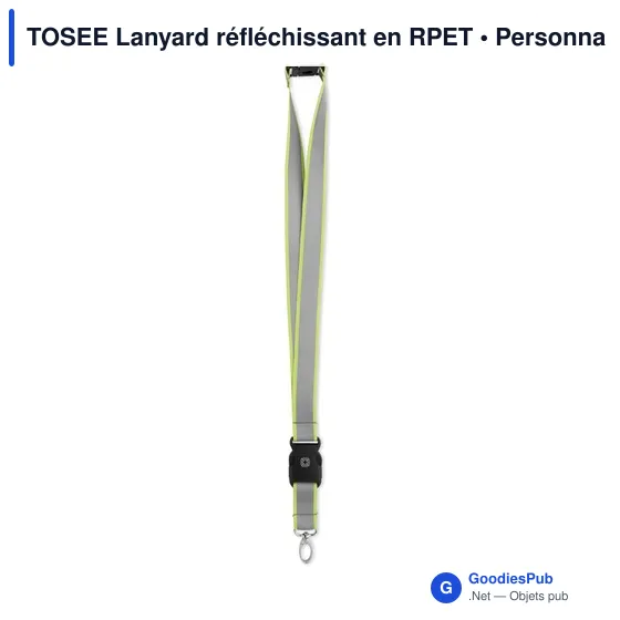 Lanyard personnalisable réfléchissant en RPET avec logo - TOSEE - Image 4
