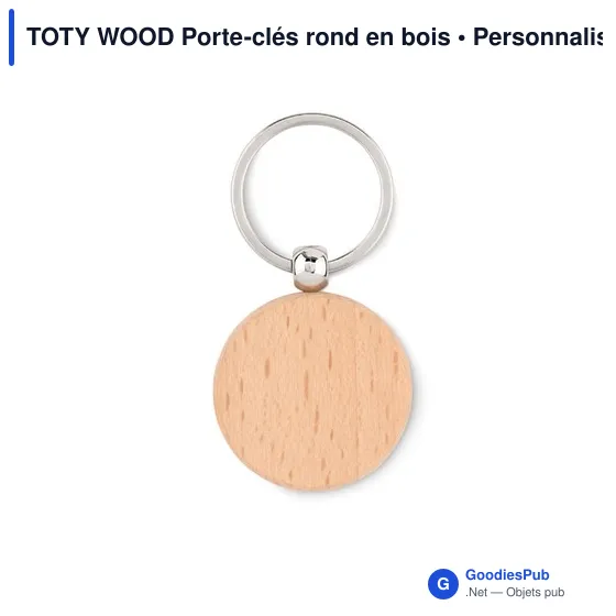 TOTY WOOD Porte-clés rond en bois - Image 1