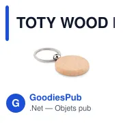 TOTY WOOD Porte-clés rond en bois - Miniature 2