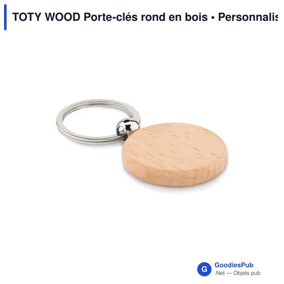 TOTY WOOD Porte-clés rond en bois - Image 2