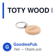 TOTY WOOD Porte-clés rond en bois - Miniature 3