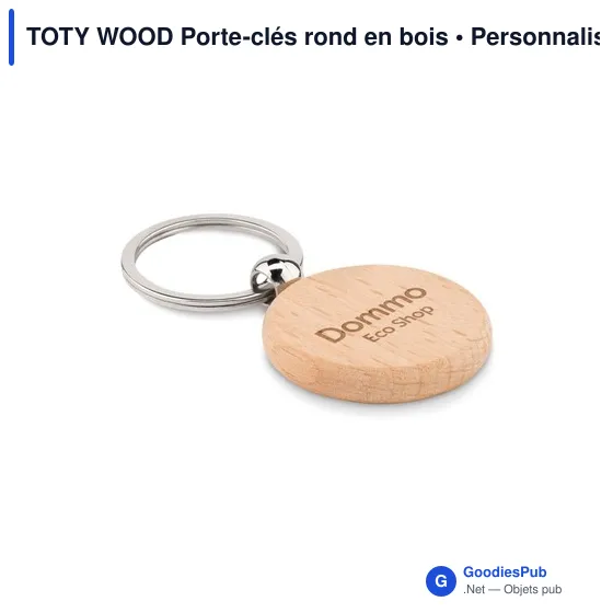 TOTY WOOD Porte-clés rond en bois - Image 3