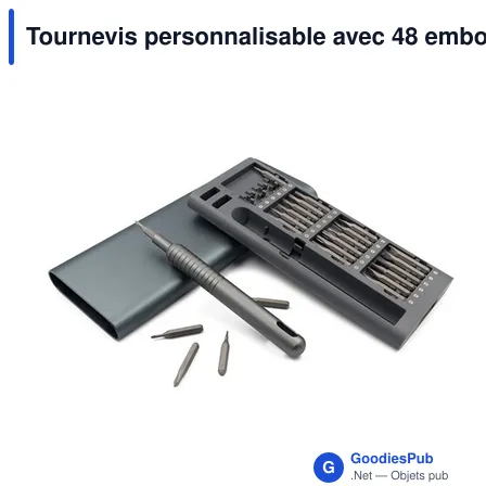 Tournevis personnalisable avec 48 embouts - Logo possible | Quinell