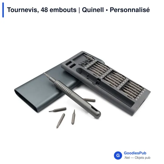 Tournevis personnalisable avec 48 embouts - Logo possible | Quinell - Image 1