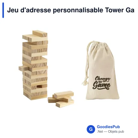 Jeu d'adresse personnalisable Tower Game avec logo