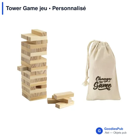 Jeu d'adresse personnalisable Tower Game avec logo - Image 1