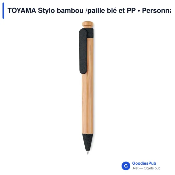 TOYAMA Stylo bambou/paille blé et ABS - Image 2