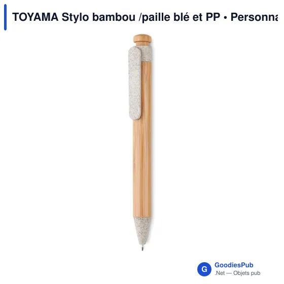TOYAMA Stylo bambou/paille blé et ABS - Image 8