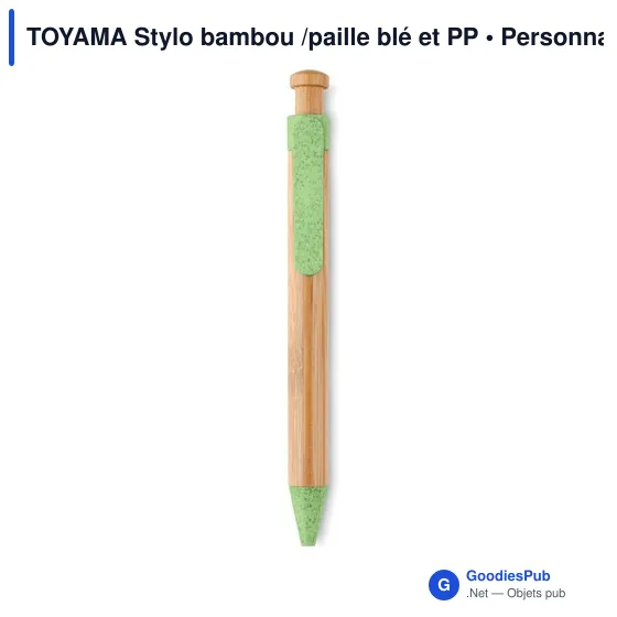 TOYAMA Stylo bambou/paille blé et ABS - Image 9