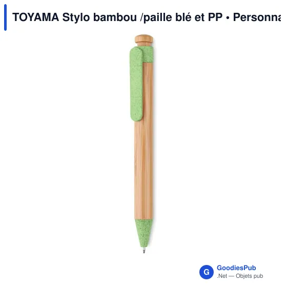 TOYAMA Stylo bambou/paille blé et ABS - Image 10