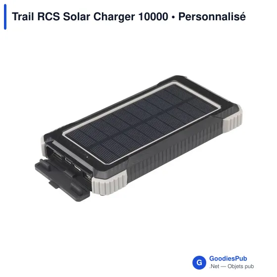 Chargeur solaire personnalisable Trail RCS 10000 avec logo - Image 2