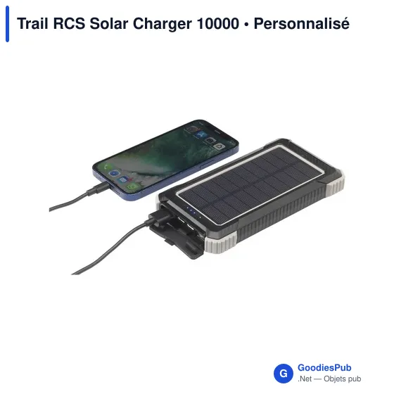 Chargeur solaire personnalisable Trail RCS 10000 avec logo - Image 3