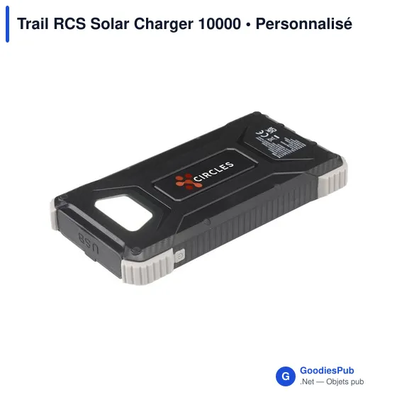 Chargeur solaire personnalisable Trail RCS 10000 avec logo - Image 5