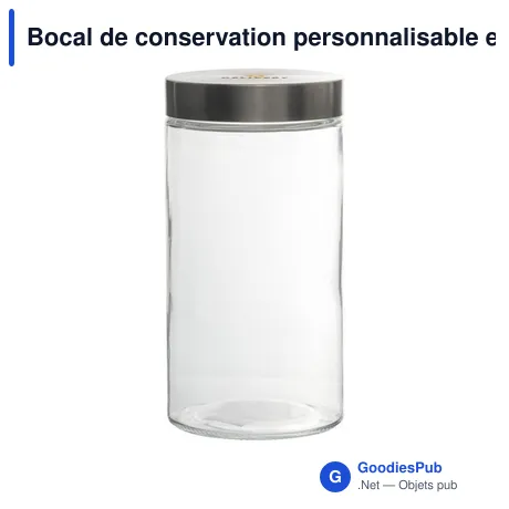Bocal de conservation personnalisable en verre avec logo