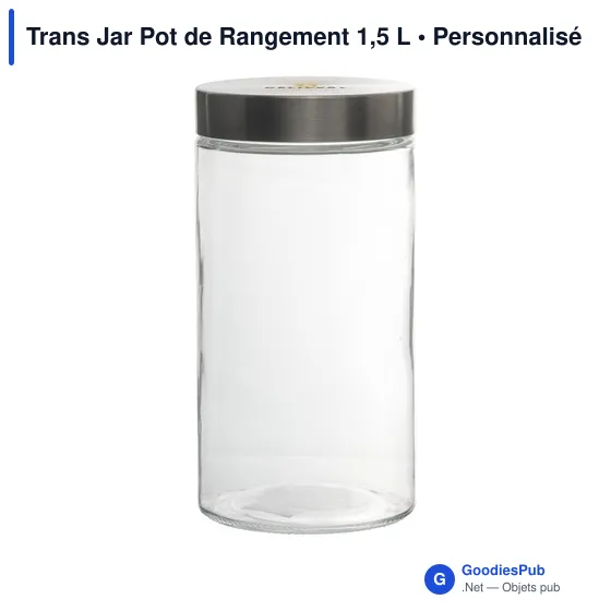 Bocal de conservation personnalisable en verre avec logo - Image 1