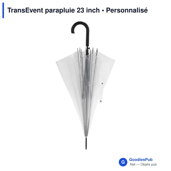 Parapluie personnalisable TransEvent 23 inch avec logo - Image 1