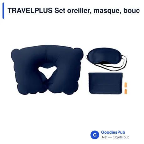 TRAVELPLUS Set oreiller, masque, bouchons