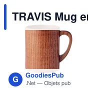 TRAVIS Mug en bois de chêne 280 ml - Miniature 1