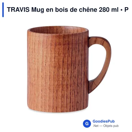 TRAVIS Mug en bois de chêne 280 ml