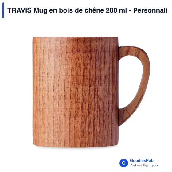 TRAVIS Mug en bois de chêne 280 ml - Image 3