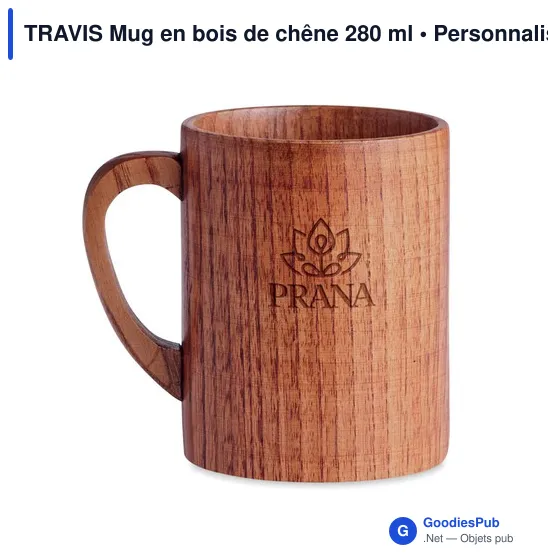 TRAVIS Mug en bois de chêne 280 ml - Image 4