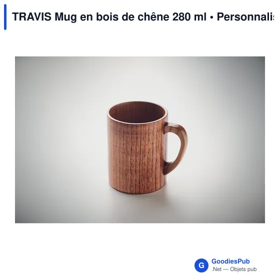 TRAVIS Mug en bois de chêne 280 ml - Image 5