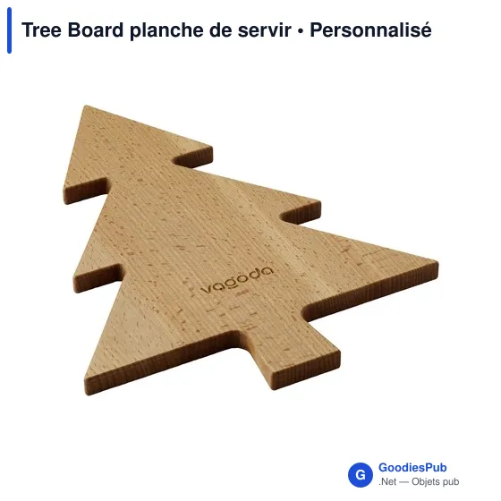 Planche de service personnalisable en bois avec logo - Tree Board - Image 1