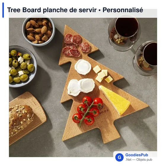 Planche de service personnalisable en bois avec logo - Tree Board - Image 2