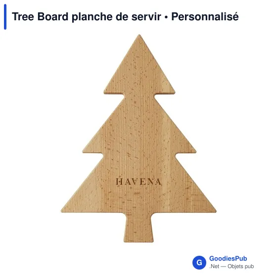 Planche de service personnalisable en bois avec logo - Tree Board - Image 4