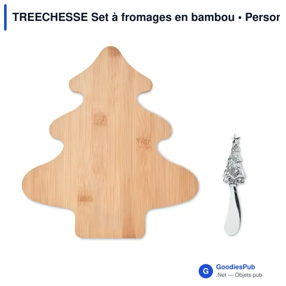 Set à fromages personnalisable en bambou avec logo - TREECHESSE - Image 2