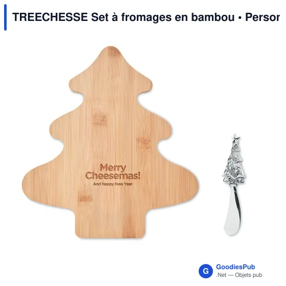 Set à fromages personnalisable en bambou avec logo - TREECHESSE - Image 3