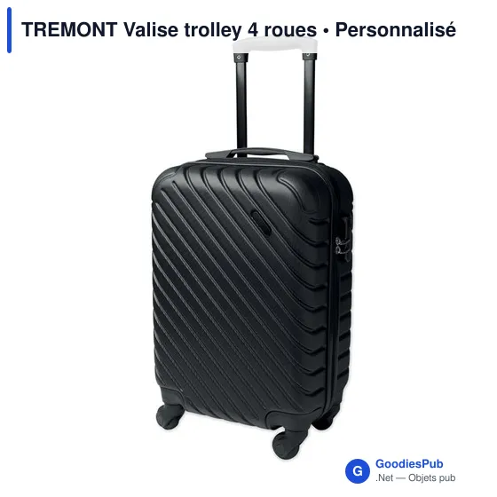 Valise trolley personnalisable TREMONT avec logo - 4 roues - Image 3