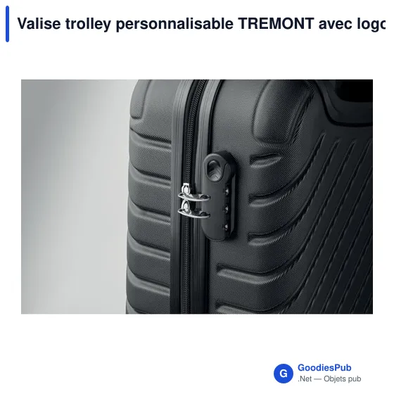 Valise trolley personnalisable TREMONT avec logo - 4 roues - Image 4