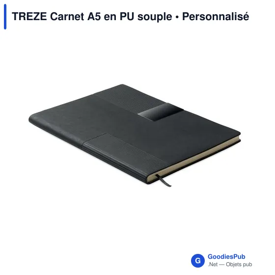 Carnet A5 personnalisable en PU souple avec logo - TREZE - Image 1