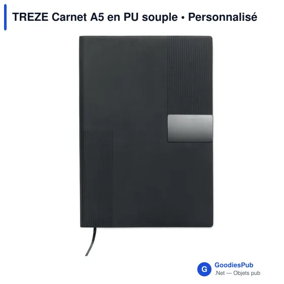 Carnet A5 personnalisable en PU souple avec logo - TREZE - Image 2