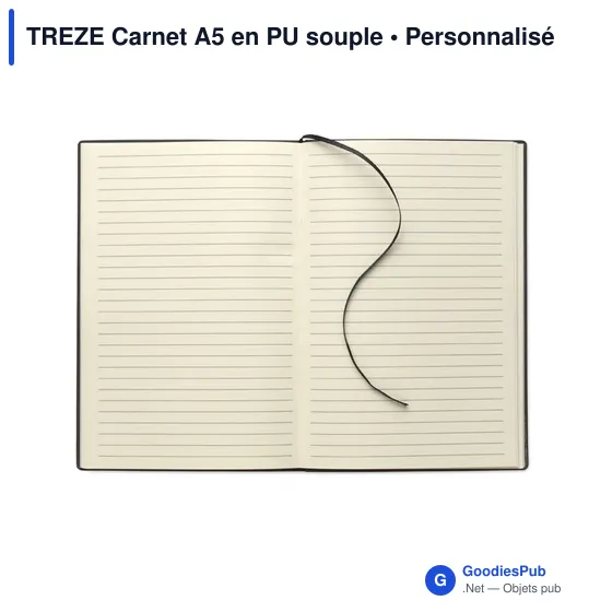 Carnet A5 personnalisable en PU souple avec logo - TREZE - Image 3