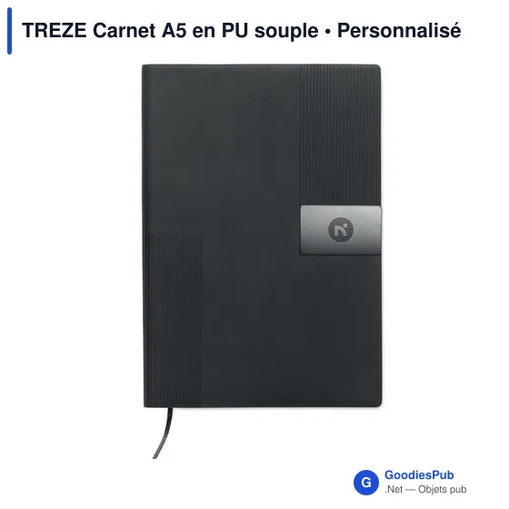 Carnet A5 personnalisable en PU souple avec logo - TREZE - Image 4