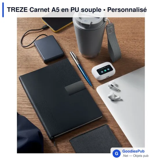 Carnet A5 personnalisable en PU souple avec logo - TREZE - Image 5
