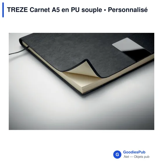 Carnet A5 personnalisable en PU souple avec logo - TREZE - Image 7