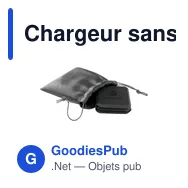 Chargeur sans fil personnalisable TriCharge Recycled PU avec logo - Miniature 1