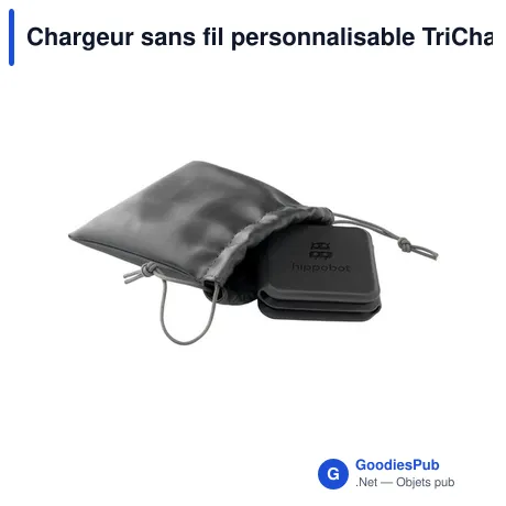Chargeur sans fil personnalisable TriCharge Recycled PU avec logo