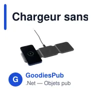 Chargeur sans fil personnalisable TriCharge Recycled PU avec logo - Miniature 2