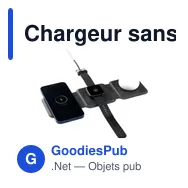 Chargeur sans fil personnalisable TriCharge Recycled PU avec logo - Miniature 12
