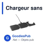 Chargeur sans fil personnalisable TriCharge Recycled PU avec logo - Miniature 4