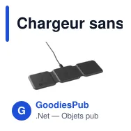 Chargeur sans fil personnalisable TriCharge Recycled PU avec logo - Miniature 5