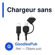 Chargeur sans fil personnalisable TriCharge Recycled PU avec logo - Miniature 8