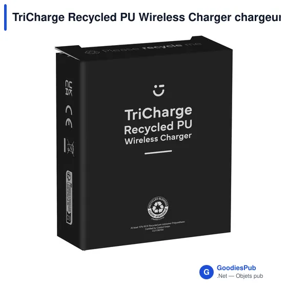Chargeur sans fil personnalisable TriCharge Recycled PU avec logo - Image 9