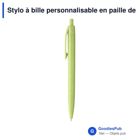 Stylo à bille personnalisable en paille de blé avec logo - Trigo Wheatstraw Pen