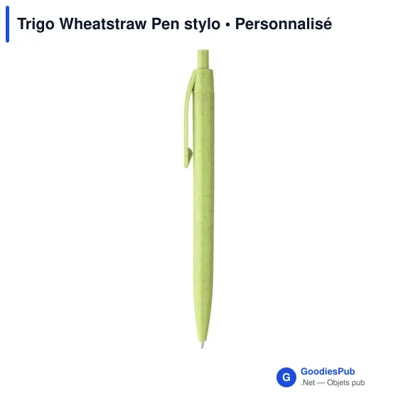 Stylo à bille personnalisable en paille de blé avec logo - Trigo Wheatstraw Pen - Image 1