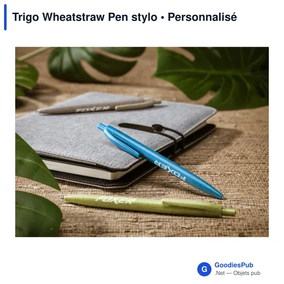 Stylo à bille personnalisable en paille de blé avec logo - Trigo Wheatstraw Pen - Image 9